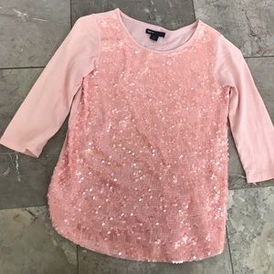 Gap Pink Sequin 3/4 Sleeve Top !!